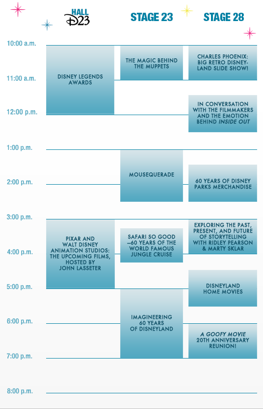 D23 Expo 2015 Schedule for Friday 8/14/15